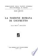 La nozione romana di usufrutto