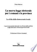 La nuova legge elettorale per i comuni e le province