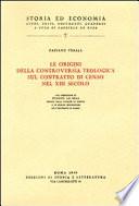 La origini della controversia teologica sul contratto di censo nel XIII secolo