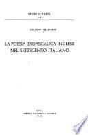 La poesia didascalica inglese nel Settecento italiano