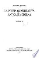 La poesia quantitativa antica e moderna