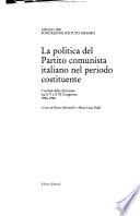 La politica del partito comunista italiano nel periodo costituente