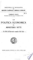La politica economica del ministero Nitti