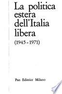 La politica estera dell'Italia libera
