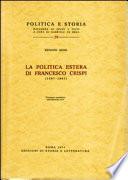 La politica estera di Francesco Crispi. (1887-1891).