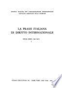 La prassi italiana di diritto internazionale