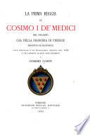 La prima reggia di Cosimo I de' Medici nel Palazzo già della signoria di Firenze