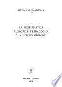 La problematica filosofica e pedagogica di Vincenzo Gioberti