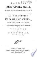 La prova d'un' opera seria