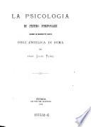 La psicologia di Pietro Pomponazzi, 2 un manoscritto inedito dell'Angelica di Roma