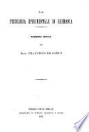 La psicologia sperimentale in Germania
