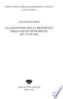 La questione della mendicità nello Stato pontificio (sec. XVIII-XIX)
