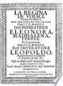 La Regina de' Volsci. Drama per Musica. Posto in Musica dal Antonio Draghi (etc.)