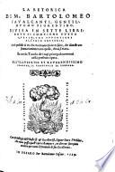 La retorica di M. Bartolomeo Cavalcanti [...]