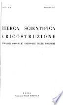 La Ricerca scientifica e ricostruzione
