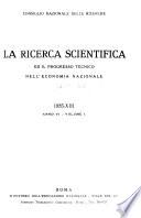 La Ricerca scientifica ed il progresso tecnico nell'economia nazionale