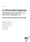 La riforma della trasparenza. Come cambia il D.Lgs 14 marzo 2013, n. 33 dopo il D.Lgs. 25 maggio 2016