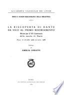 La riscoperta di Dante da Vico al primo Risorgimento