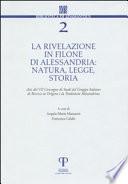 La rivelazione in Filone di Alessandria: natura, legge, storia