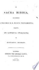 La Sacra Bibbia ... tradotta ... da G. Diodati