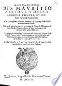 La Sacra Historia di S. Mauritio