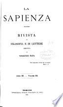 La Sapienza. Rivista di filosofia e di lettere diretta da V. Papa