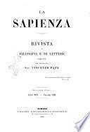 La sapienza rivista di filosofia e lettere