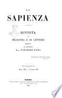 La sapienza rivista di filosofia e lettere