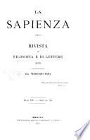 La sapienza rivista di filosofia e lettere