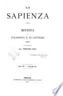 La sapienza rivista di filosofia e lettere