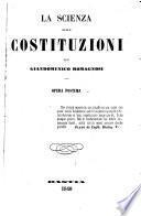 La scienza delle costituzioni opera postuma