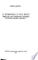 La scomunica è una pena?