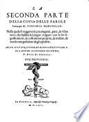 LA SECONDE PARTE DELLA COPIA DELLE PAROLE