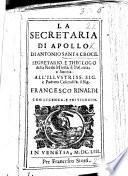La Secretaria di Apollo, etc