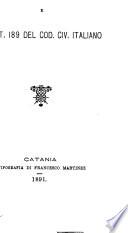 La seduzione e l'art. 189 del Cod. civ. italiano
