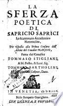 La sferza poetica di Sapricio Saprici lo Scantonato Accademico Heteroclito, per risposta alla prima censura dell'Adone del caualier Marino, fatta dal caualier Tommaso Stigliani ..