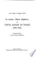 La società Dante Alighieri e l'attività nazionale nel Trentino