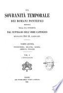 La Sovranità temporale dei romani pontefici