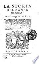 LA STORIA DELL' ANNO MDCCXLVI., DIVISA IN QUATTRO LIBRI