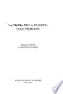 La storia della filosofia come problema
