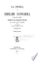 La storia di Girolamo Savonarola e de' suoi tempi