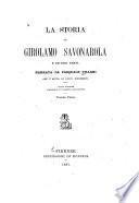 La storia di Girolamo Savonarola e de' suoi tempi