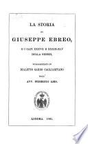 La Storia di Giuseppe Ebreo, o i capi xxxvii e xxxix-xlv della Genesi, volgarizzati in dialetto Sardo Cagliaritano dall'Avv. Federico Abis