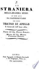 La straniera melo-dramma serio in due atti