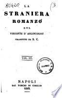 La straniera romanzo del visconte d'Arlincourt