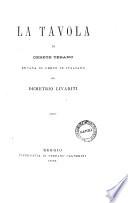 La tavola di Cebete Tebano recata di greco in italiano da Demetrio Livaditi