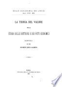 La teoria del valore nella storia delle dottrine e dei fatti economici