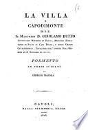 La villa a Capodimonte di S.E. il marchese D. Girolamo Ruffo ... poemetto in versi sciolti di Giorgio Masdea