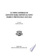 La visita generale di Giovanni Maria Minniti da Noto