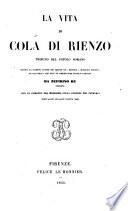 La vita di Cola di Rienzo tribuno del popolo romano